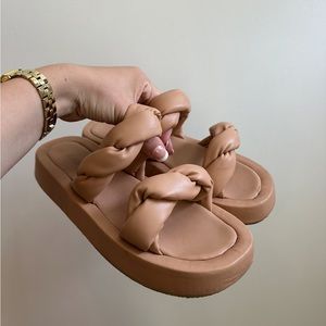 Public desire platform braided sandal size 9